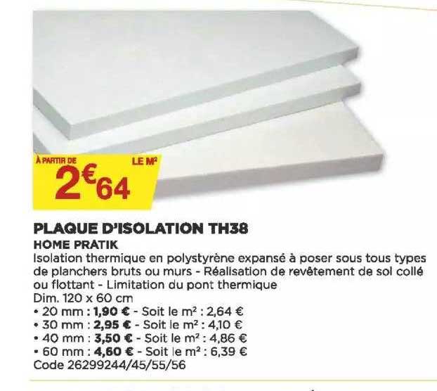 plaque d'isolation th38 home pratik