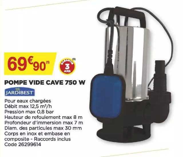 Pompe Vide Cave 750 W Jardibest