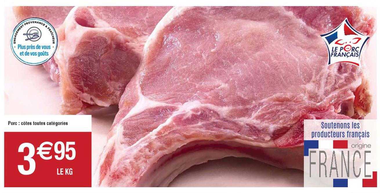 porc : côtes toutes catégories