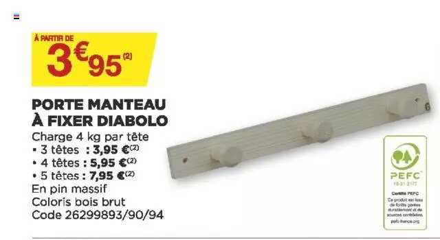 porte manteau à fixer diabolo