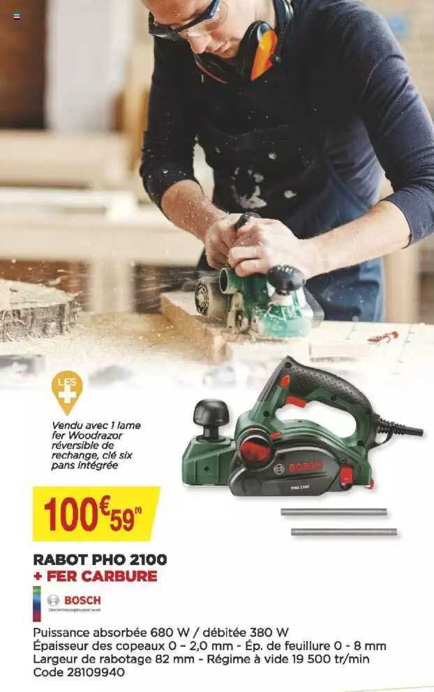 rabot pho 2100 + fer carbure bosch