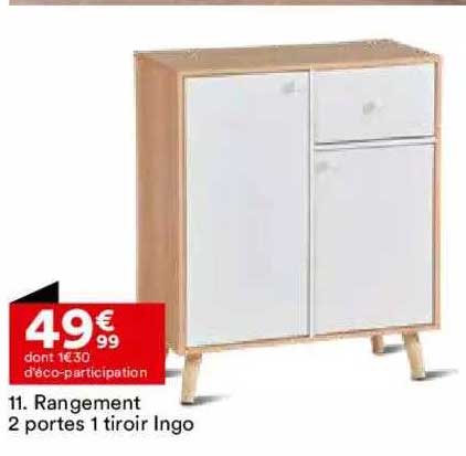 rangement 2 portes 1 tiroir ingo
