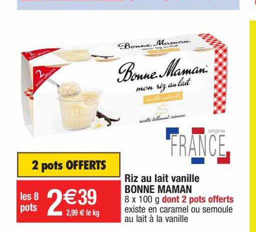 riz au lait vanille bonne maman