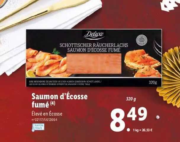 saumon d'écosse fumé deluxe