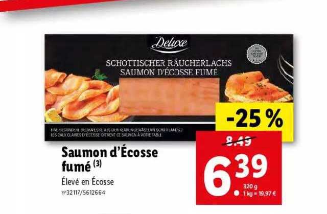 saumon d'écosse fumé deluxe