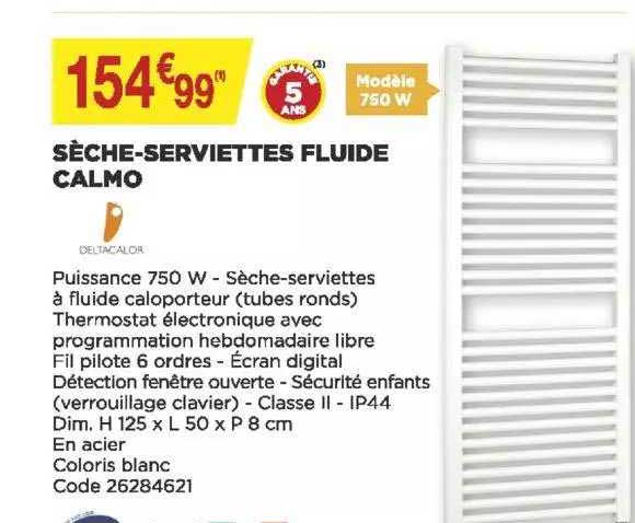 sèche-serviettes fluide calmo deltacalor