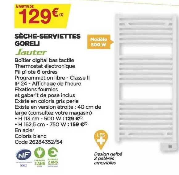 sèche-serviettes goreli sauter