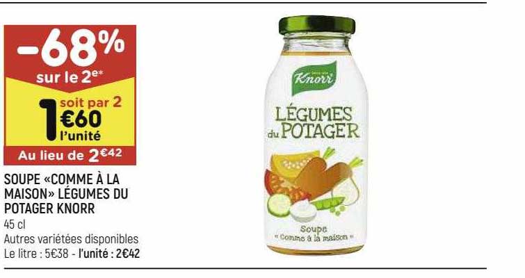 Soupe «comme à La Maison» Légumes Du Potager Knorr
