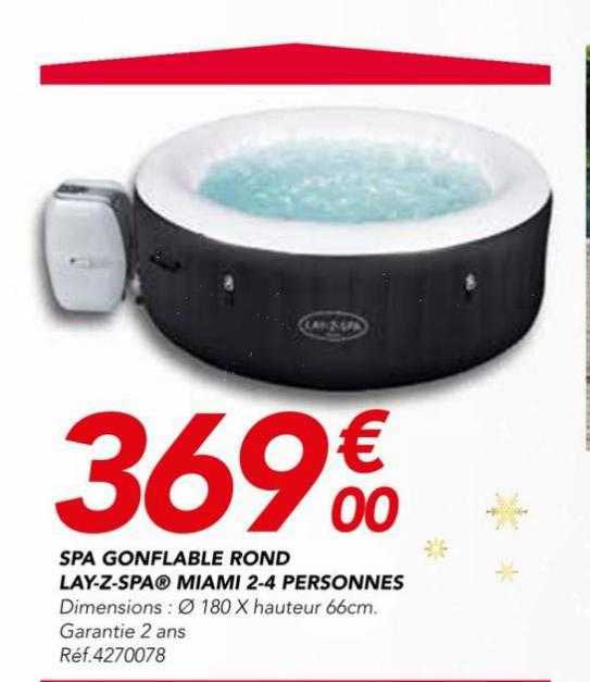 spa gonflable rond lay-z-spa miami 2-4 personnes
