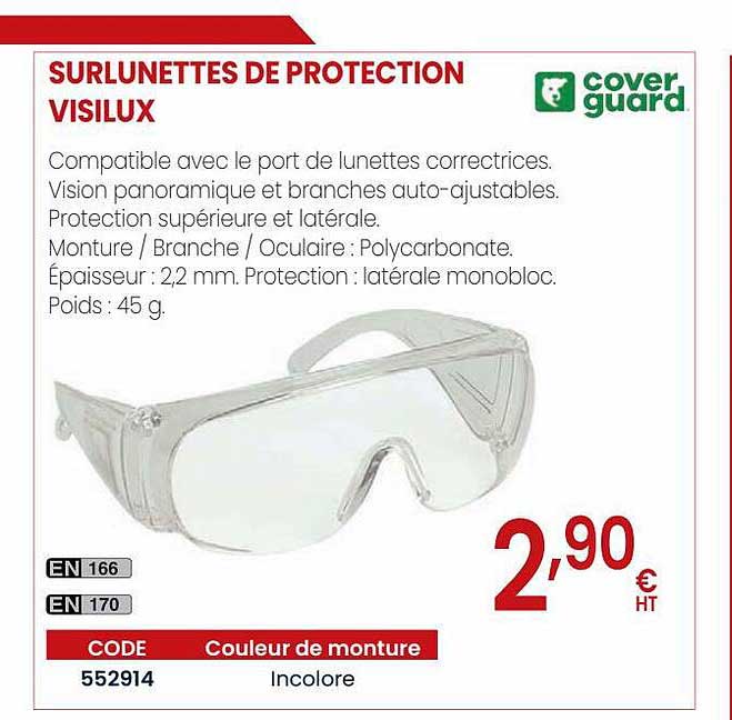 surlunettes de protection visilux coverguard