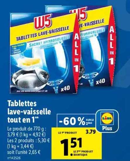 tablettes lave-vaisselle tout en 1 w5