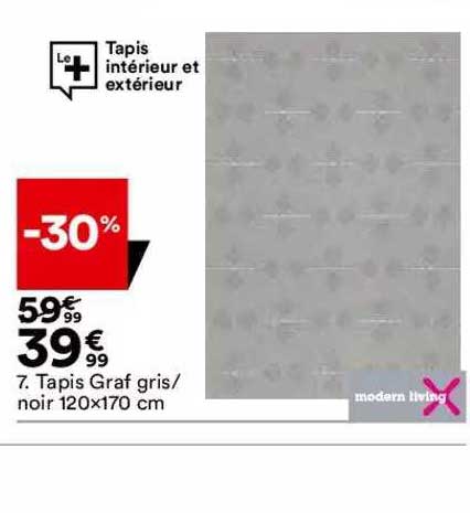 tapis graf gris - noir 120 x 170 cm modern living