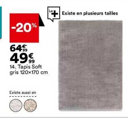 tapis soft gris 120x170 cm