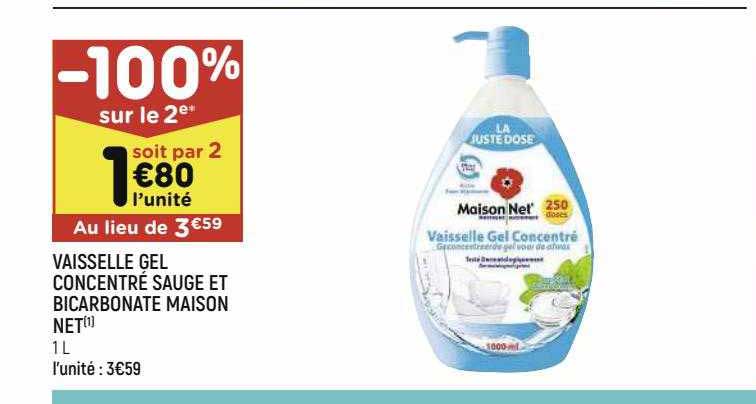 vaisselle gel concentré sauge et bicarbonate maison net