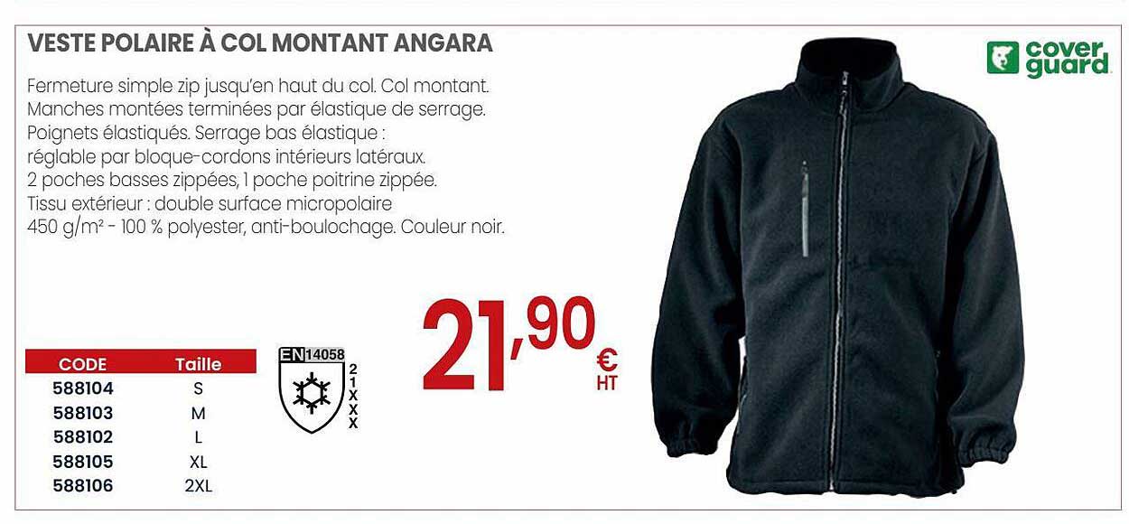 veste polaire à col montant angara