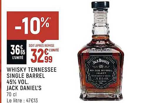 whisky tennessee single barrel 45% vol. jack daniel's