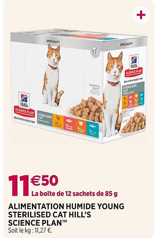 alimentation humide yound sterilised cat hill's science plan