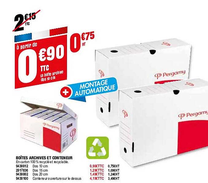 boîte archives et conteneur