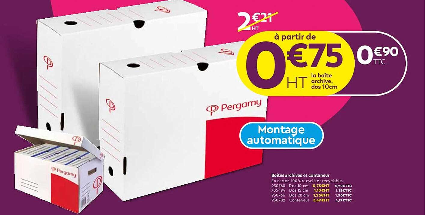 boîtes archives et conteneur