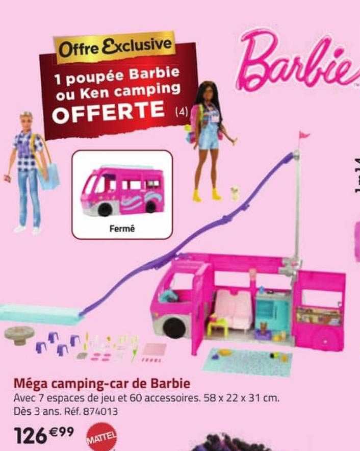 méga camping-car de barbie mattel