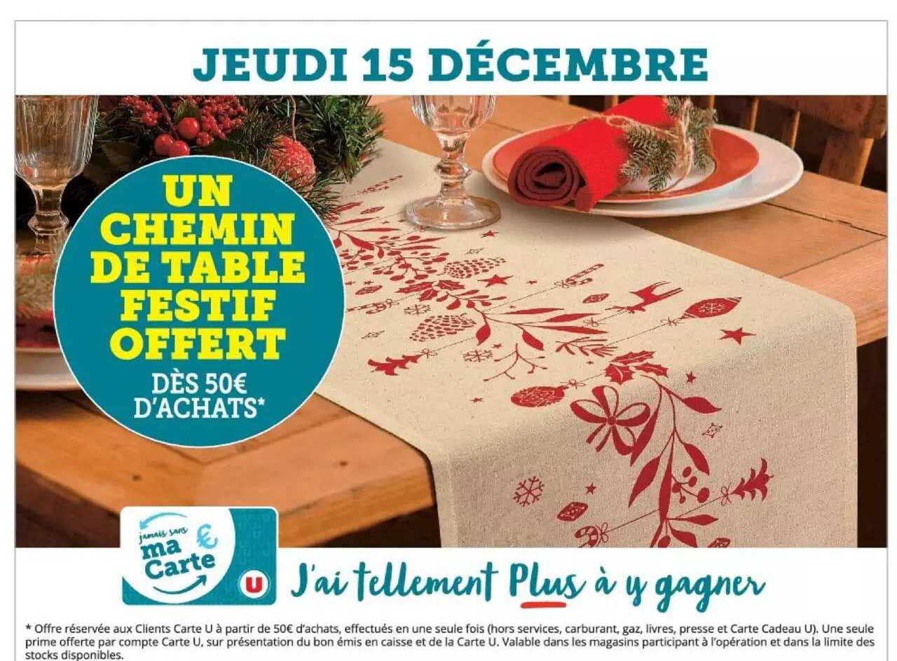 un chemin de table festif offert