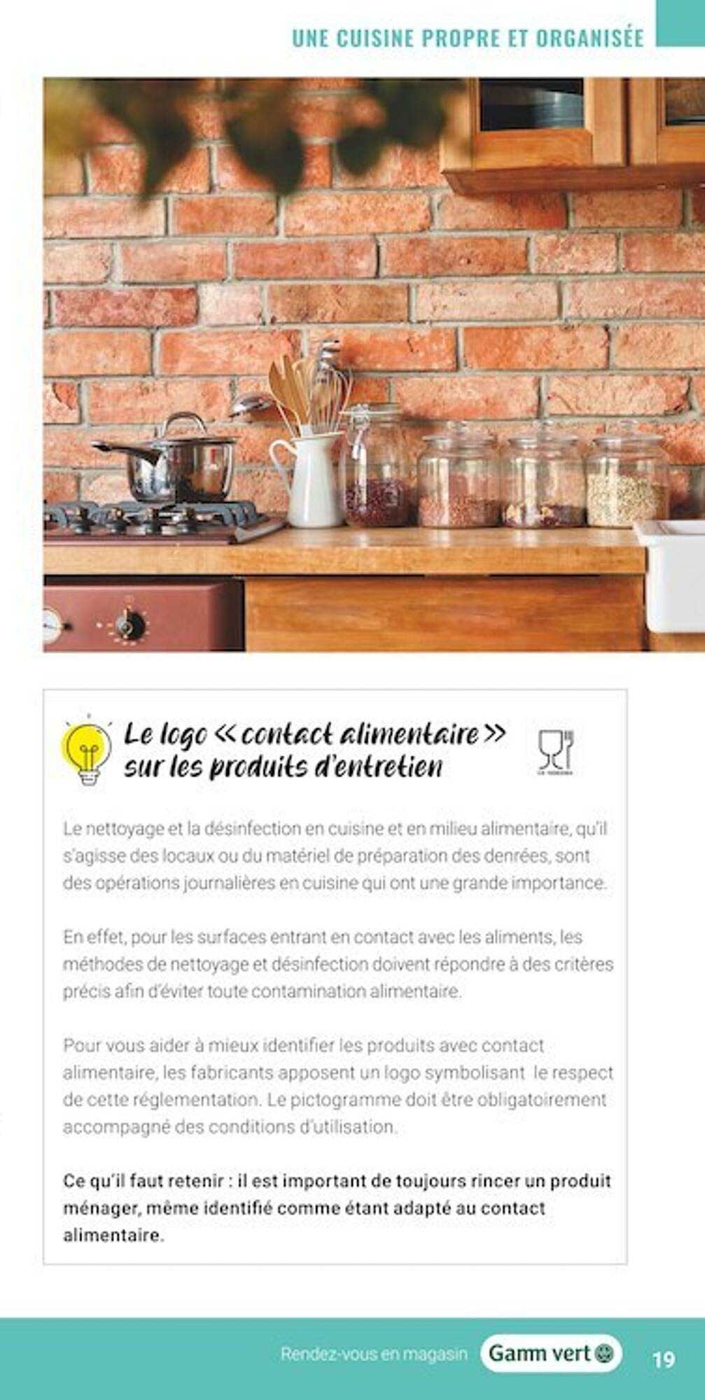 une cuisine propre et organisée