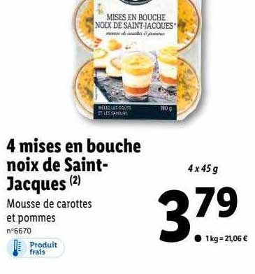 4 mises en bouche noix de saint-jacques deluxe
