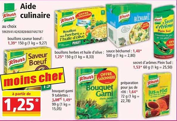 aide culinaire knorr