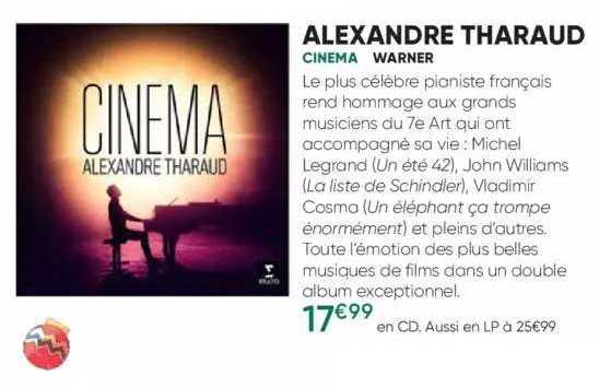 alexandre tharaud - cinema - warner