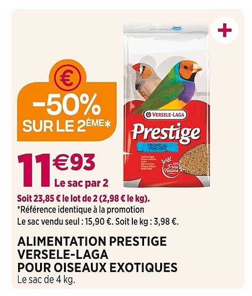 alimentation prestige versele-laga pour oiseaux exotiques
