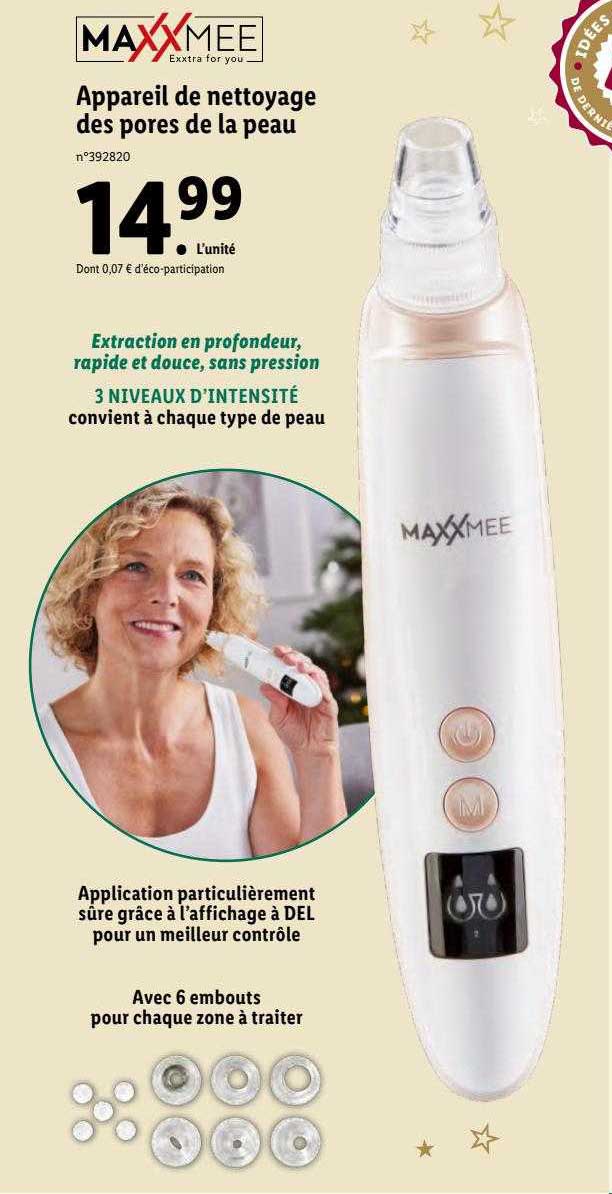 appareil de nettoyage des pores de la peau maxxmee
