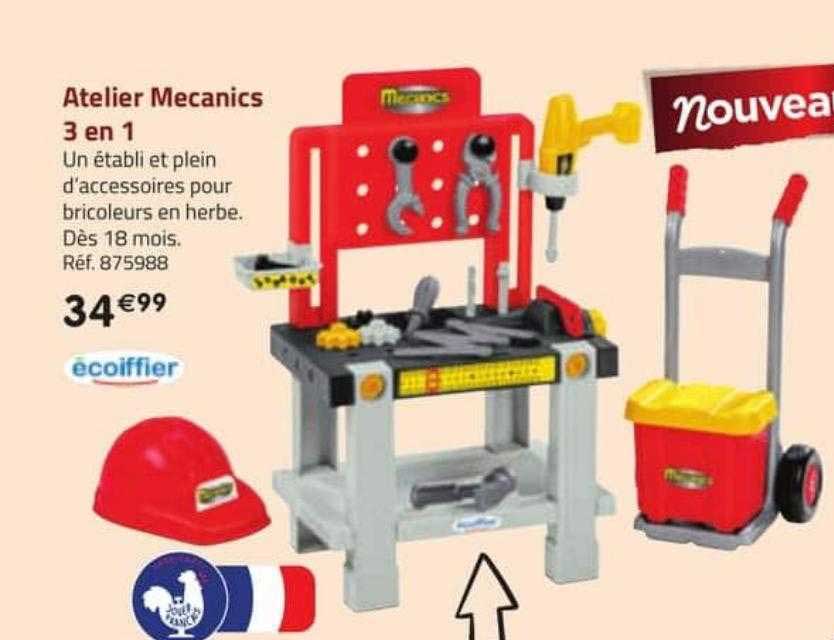 atelier mecanics 3 en 1 écoiffier