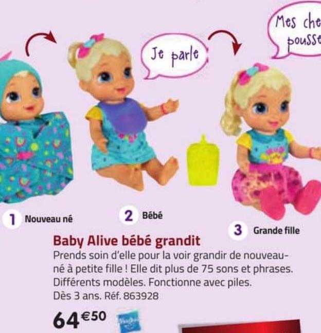 baby alive bébé grandit hasbro