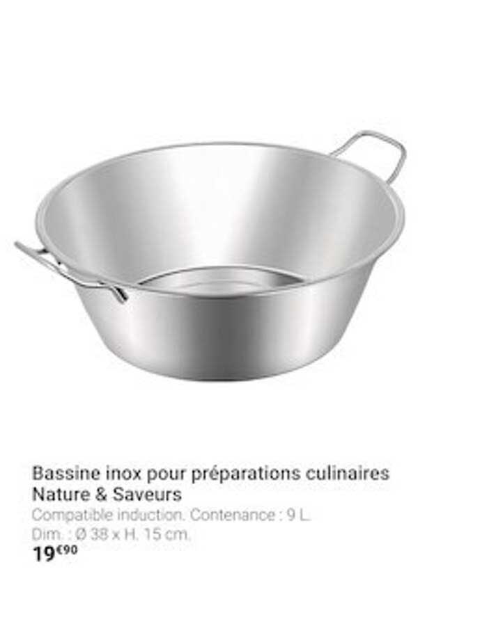 bassine inox pour préparations culinaires nature & saveurs