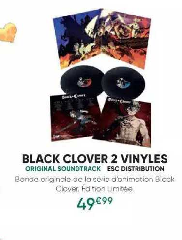 black clover 2 vinyles - original soundtrack - esc distribution