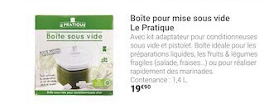 boîte pour mise sous vide le pratique