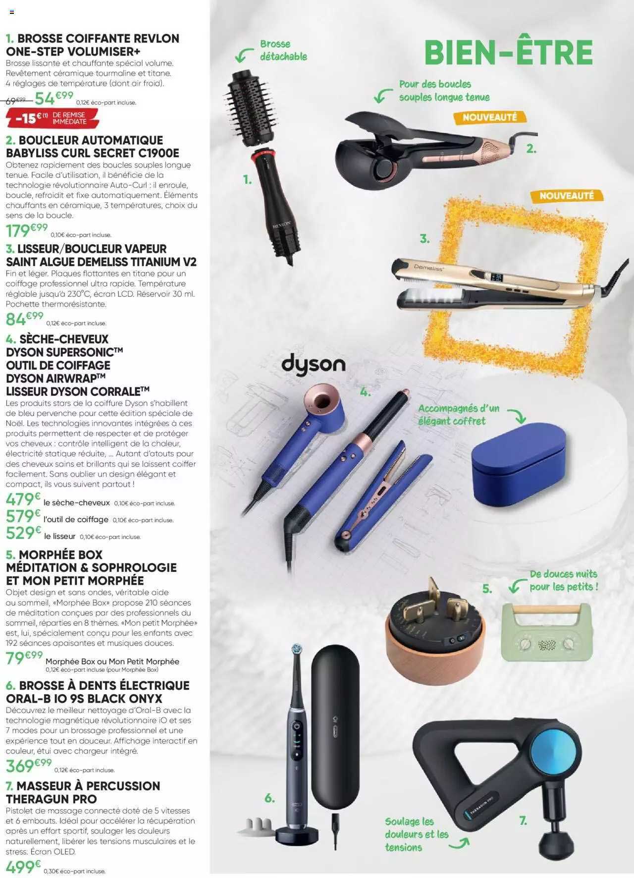 brosse coiffante revlon one-step volumiser+, boucleur automatique babyliss curl secret c1900e, lisseur-boucleur vapeur saint algue demeliss titanium v2, sèche-cheveux dyson supersonic