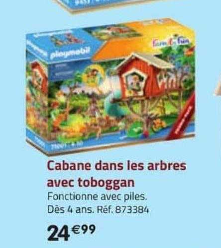 cabane dans les arbres avec toboggan playmobil