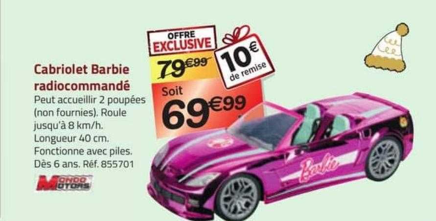 cabriolet barbie radiocommandé mondo motors