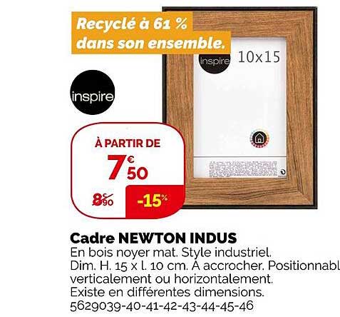 cadre newton indus