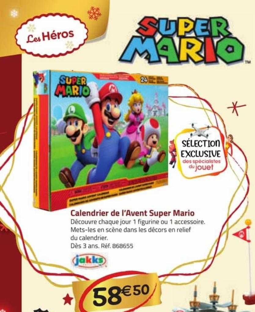 calendrier de l'avent super mario jakks