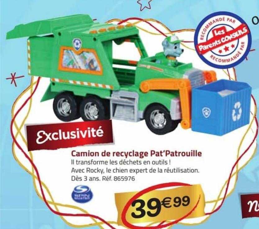 camion de recyclage pat'patrouille spin master