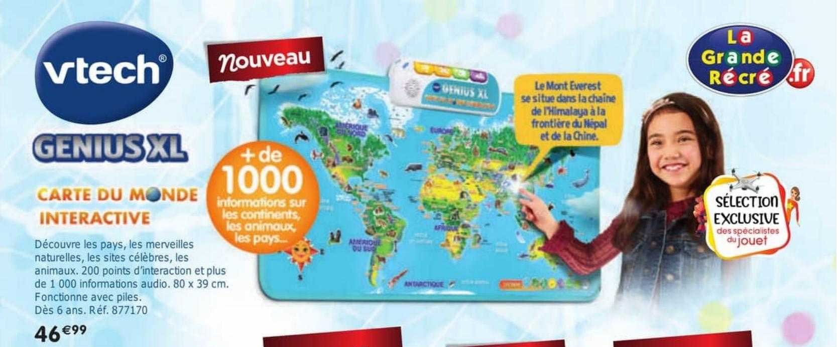 carte du monde intéractive vtech genius xl