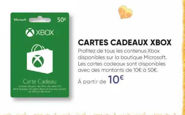 cartes cadeaux xbox