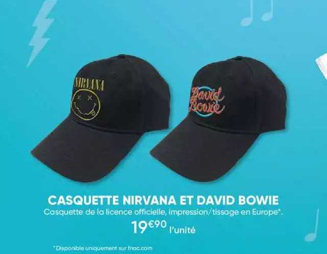 casquette nirvana et david bowie