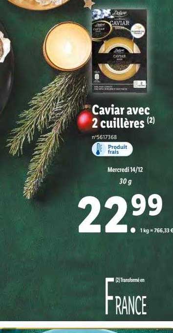 caviar avec 2 cuillères