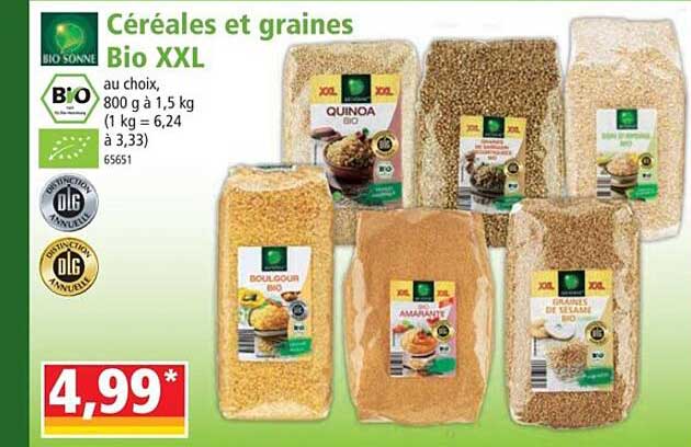 céréales et graines bio xxl bio sonne