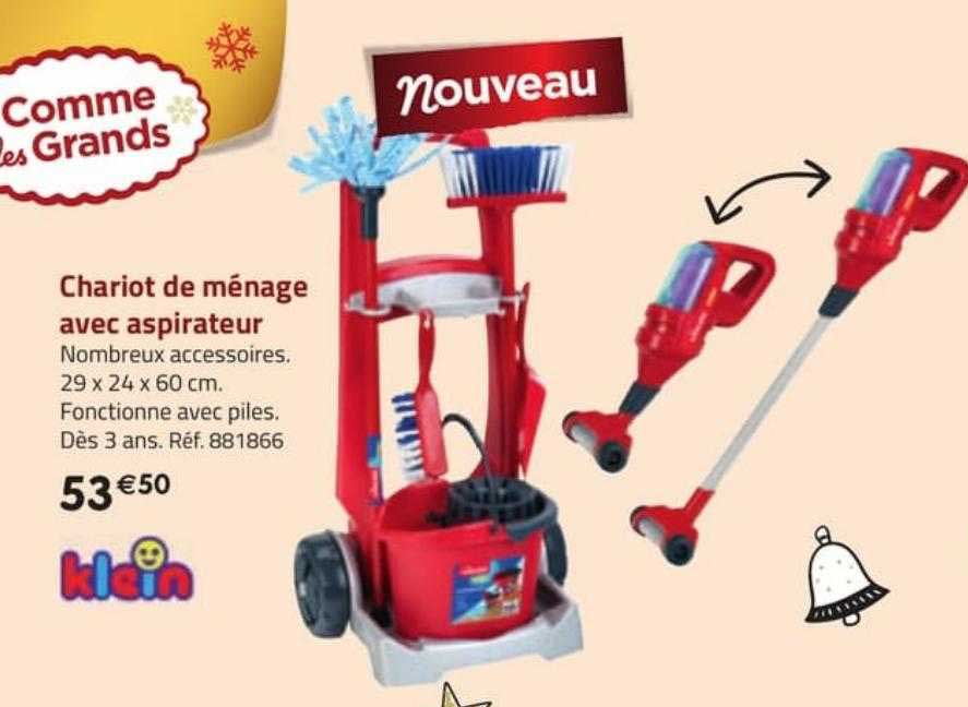 chariot de ménage avec aspirateur klein