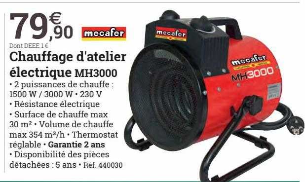 Chauffage D'atelier électrique Mh3000 Mecafer