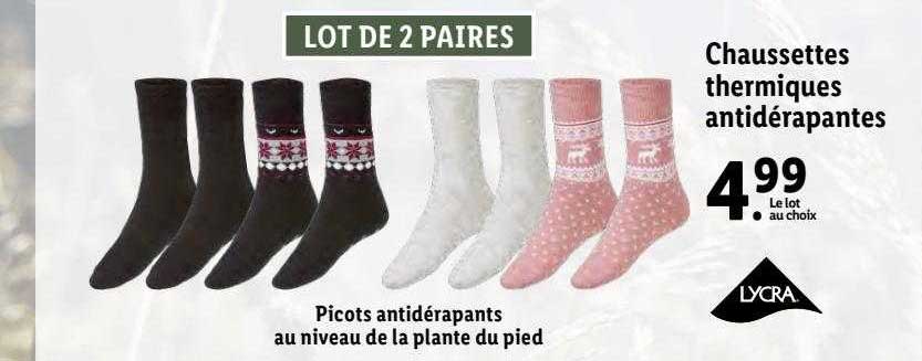 chaussettes thermiques antidérapantes